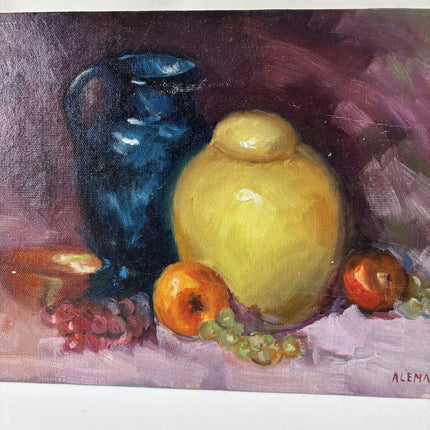 Timeless Still Life Oil Painting "Yellow Pitcher" Refined Small Artwork Holland Art Shop