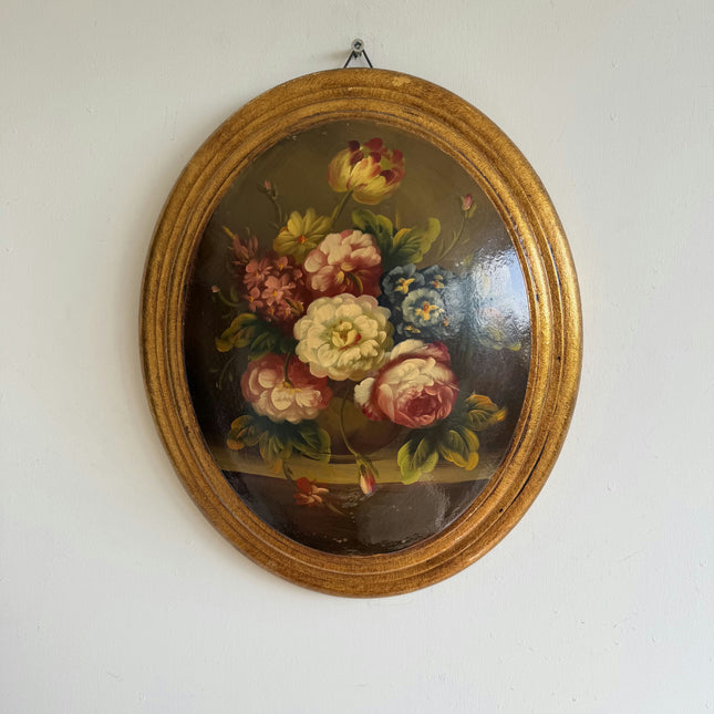 Vintage Flowery Still Life Oil Painting "Floral Bouquet" Original Small Art Holland Art Shop