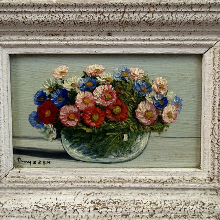 Authentic Floral Still Life Oil Painting "Flower Vase" Refined Small Art Holland Art Shop