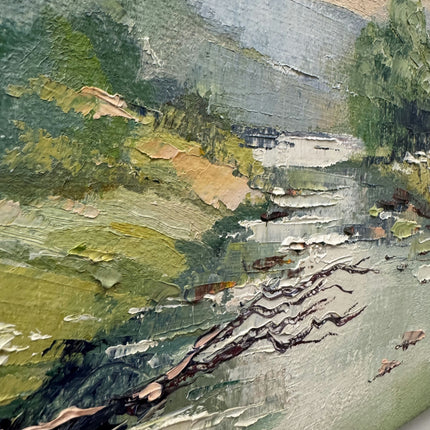 Vintage Landscape Oil Painting "River Stream" Authentic Small Art Holland Art Shop