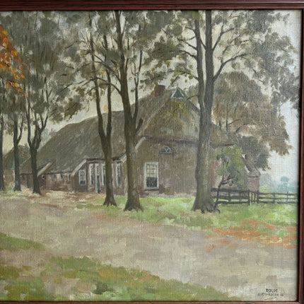 Classic Farm Oil Painting "Thatched Cottage" Refined Artwork Holland Art Shop