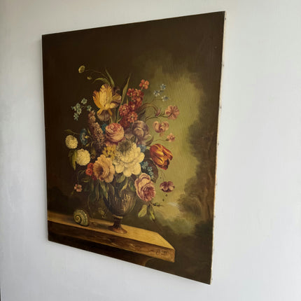 Classic Floral Still Life Oil Painting "Flower Vase" Vintage Large Art Holland Art Shop