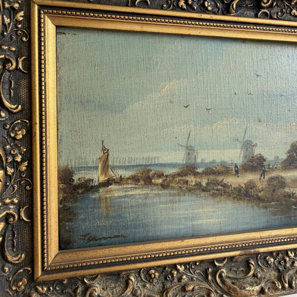 Handcrafted Seascape Oil Painting "Gilded Frame" Traditional Small Art Holland Art Shop