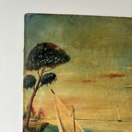 Traditional Harbor Scene Oil Painting "Sailing Boat" Refined Art Holland Art Shop
