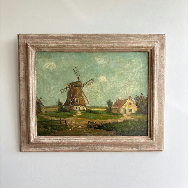 Handcrafted Landscape Oil Painting "Old Windmill" Detailed Art Holland Art Shop