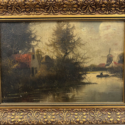 Elegant Landscape Oil Painting "Gilded Frame" Original Small Art Holland Art Shop