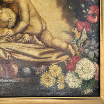 1918 Antique Figurative Oil Painting "Sleeping Cherubs" Art Holland Art Shop