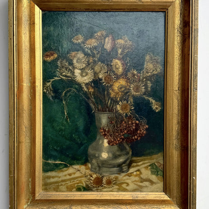 Elegant Oil Painting "Sunflower Vase" Vintage Art Holland Art Shop
