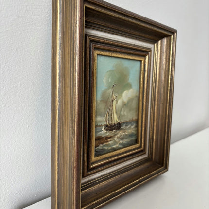 Expressive Oil Painting Seascape "Sailing Vessel" Marvelous Small Art Holland Art Shop