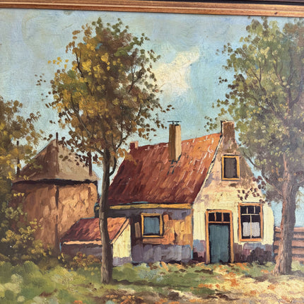 Detailed Landscape Oil Painting "Thatched Cottage" Traditional Dutch Art Holland Art Shop