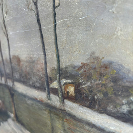 Elegant Landscape Oil Painting "Row Of Trees" Rustic Small Art Holland Art Shop