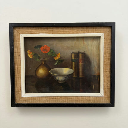 Original Floral Still Life Oil Painting "Brass Vase" Refined Art Holland Art Shop