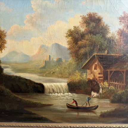 1888 Antique Scenery Oil Painting "Two Fishermen" Art Holland Art Shop