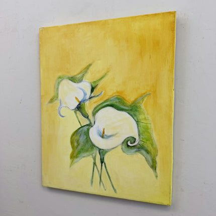 Refined Floral Still Life Oil Painting "Calla Lily" Rustic Art Holland Art Shop