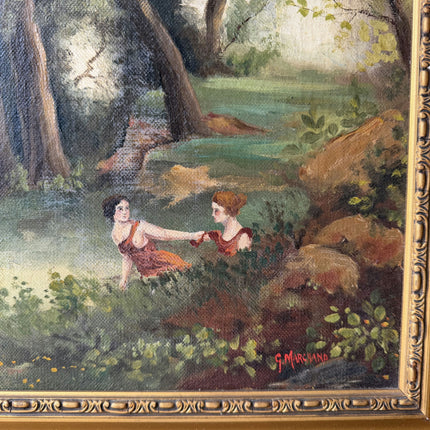 Original Figurative Oil Painting "Dancing Women" Handcrafted Large Artwork Holland Art Shop