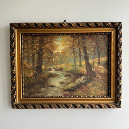 Antique Landscape Oil Painting "Gilded Frame" Detailed Art Holland Art Shop