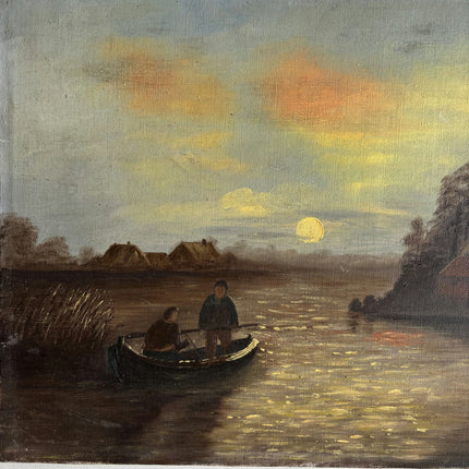 Expressive Landscape Oil Painting "Fishing Boat" Timeless Artwork Holland Art Shop