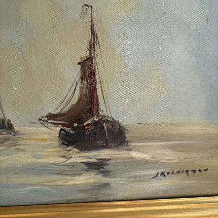 Refined Seascape Oil Painting "Sailing Boat" Authentic Dutch Art Holland Art Shop