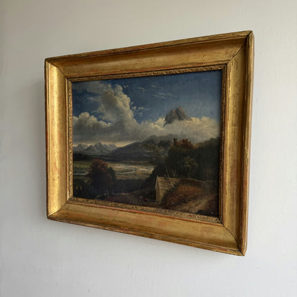 19th Century Antique Landscape Oil Painting "Gold Frame" Art Holland Art Shop