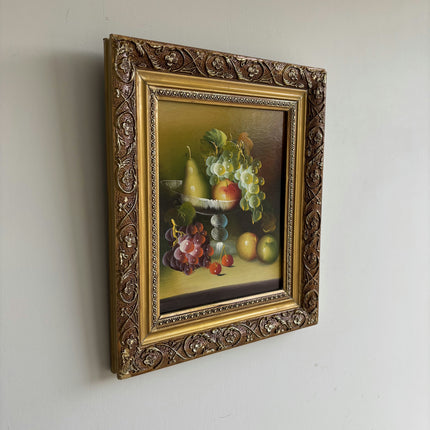 Refined Still Life Oil Painting "Fruit Bowl" Rustic Small Artwork Holland Art Shop