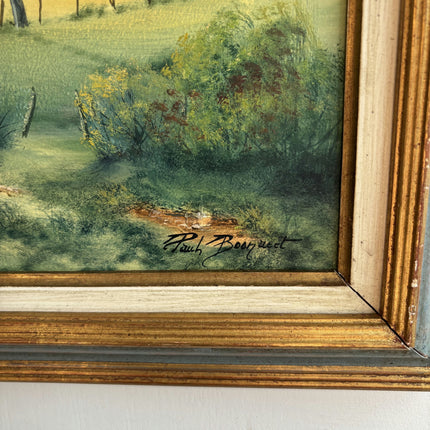 Vintage Landscape Oil Painting "Cottage Cluster" Handcrafted Belgique Art Holland Art Shop