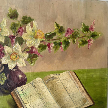 Classic Still Life Oil Painting "Open Book" Original Artwork Holland Art Shop