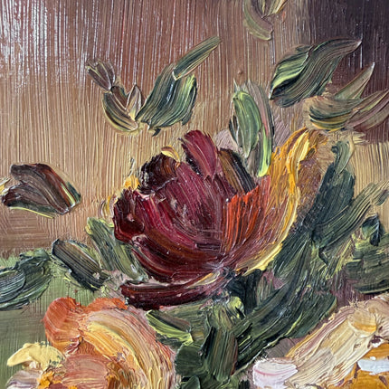 Rustic Flowery Still Life Oil Painting "Flower Vase" Refined Small Art Holland Art Shop