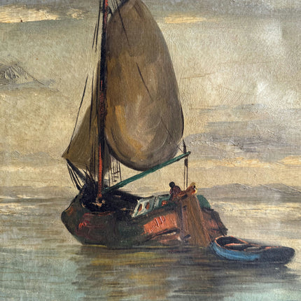Vintage Seascape Oil Painting "Fishing Boat" Elegant Art Holland Art Shop