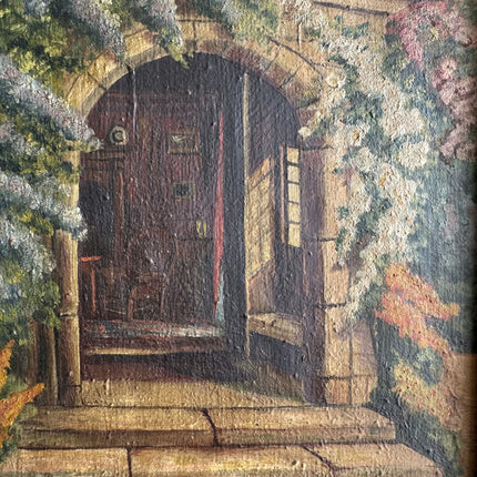 1933 Scenery Oil Painting "Arched Doorway" Artwork Holland Art Shop
