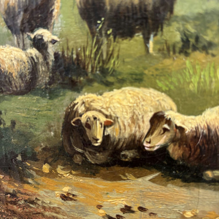 19th Century Antique Animals Oil Painting "Canvas Backframe" Artwork Holland Art Shop