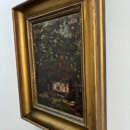 Antique Cityscape Oil Painting "Gilded Frame" Rustic Art Holland Art Shop