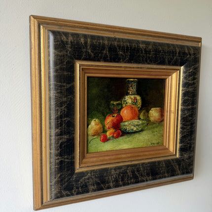 Rustic Still Life Oil Painting "Fruit Bowl" Refined Small Artwork Holland Art Shop