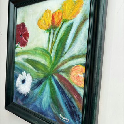 Timeless Floral Still Life Oil Painting "Yellow Tulips" Authentic Artwork Holland Art Shop