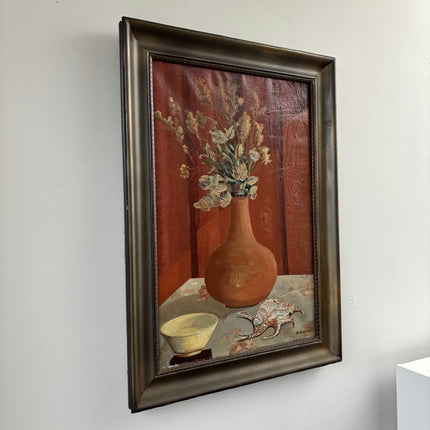 Wonderful Oil Painting Still Life "Vase Of Flowers" Marvelous Large Artwork