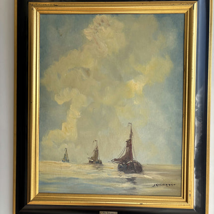 Refined Seascape Oil Painting "Sailing Boat" Authentic Dutch Art Holland Art Shop