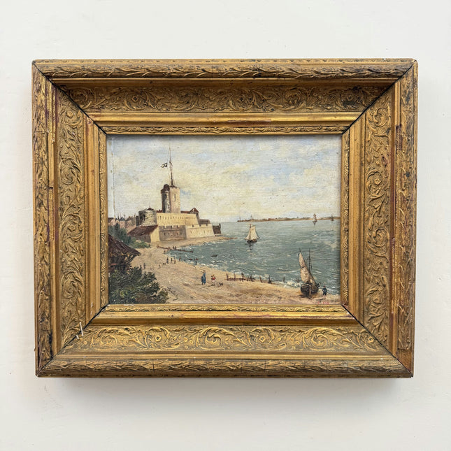 Vintage Scenery Oil Painting "Gilded Frame" Rustic Small Art Holland Art Shop