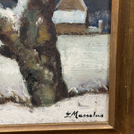 Original Landscape Oil Painting "Snowy Tree" Timeless Art Holland Art Shop