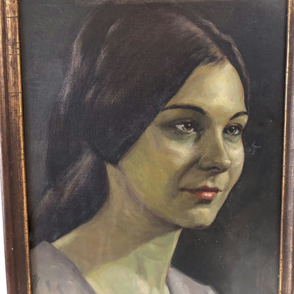 Handcrafted Oil Painting Portrait "Serene Woman" Traditional French Artwork Holland Art Shop