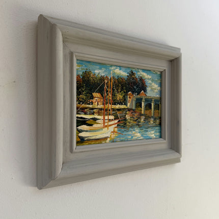Fine Oil Painting Scenery "Sailing Boat" Striking Small Art
