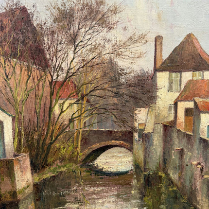 Handcrafted Cityscape Oil Painting "Stone Bridge" Timeless Large Artwork Holland Art Shop