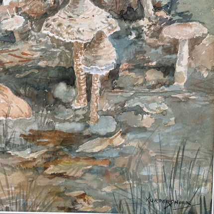 Traditional Landscape Oil Painting "Clustered Mushrooms" Handcrafted Art Holland Art Shop
