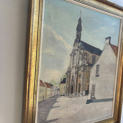 Classic Cityscape Oil Painting "Town Church" Traditional Art Holland Art Shop