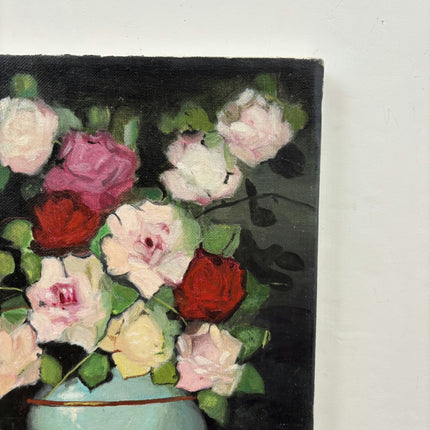 Authentic Floral Still Life Oil Painting "Blue Vase" Classic Small Art Holland Art Shop