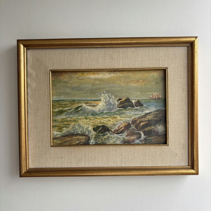 Authentic Seascape Oil Painting "Gold Frame" Elegant Italian Art Holland Art Shop