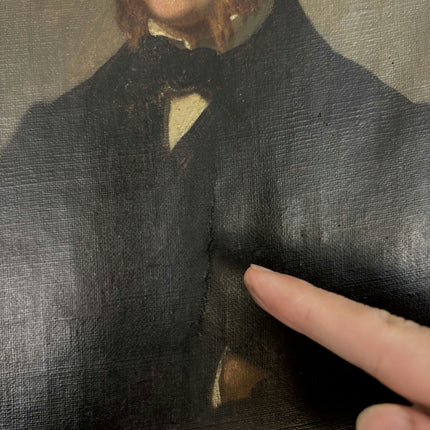 1856 Antique Portrait Oil Painting "Seated Gentleman" Art Holland Art Shop