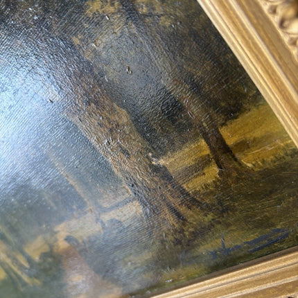 Antique “DEER IN FOREST” Oil Painting Dutch Forest Animals Medium 19th Century - HollandArtShop