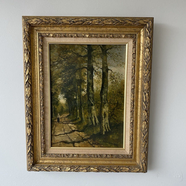 Antique “FOREST PATH” Oil Painting Landscape M. Bilders - van Bosse 19th Century - HollandArtShop