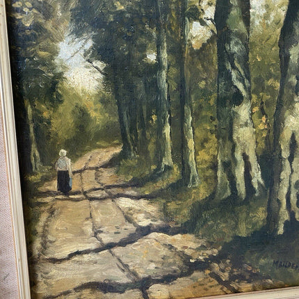 Antique “FOREST PATH” Oil Painting Landscape M. Bilders - van Bosse 19th Century - HollandArtShop