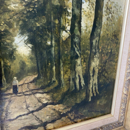 Antique “FOREST PATH” Oil Painting Landscape M. Bilders - van Bosse 19th Century - HollandArtShop