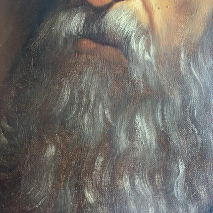 Antique Oil Painting Bearded Man Portrait with Red Robe Dutch Portraiture - HollandArtShop